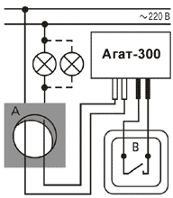 Подключение кнопочный диммер АГАТ К-300 Ноотехника