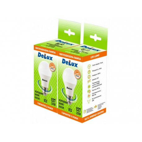 Набор светодиодных ламп Delux BL 60 10 Вт 6500K 220В E27 (1+1)