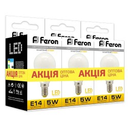 Набор LED-ламп Feron LB-95 P45 230V 5W 400Lm E14 2700K (3 штуки)